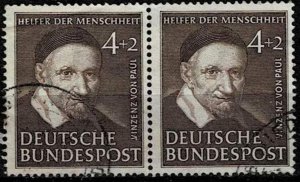 Germany 1951,Sc.#B320 used pair, Welfare: St. Vincent de Paul (1581-1660)