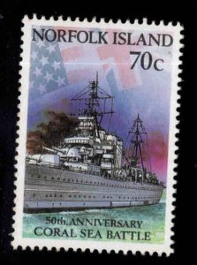 Norfolk Island Scott 522 MNH**  HMAS Australia from battle of coral sea set