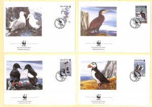 Isle of Man WWF World Wild Fund for Nature FDC Cormorant Puffin birds