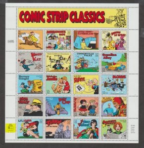 U.S.  Scott #3000 Comic Strip Classics - Highlighted UL Plate - Mint NH Sheet