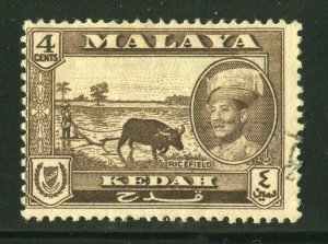 D116594 Malaya Kedah VFU Very fine used 4c Rice Field