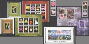 A0475 Dominica Flora Nature Flowers Orchids Of Caribbean Basin 4Kb+3Bl+Set Mnh