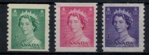 Canada 1953 UN331-333 QEII Karsh Coils - MNH