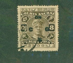 COCHIN ANCHAL INDIAN STATE O30 eochin USED BIN $0.50