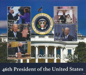 Antigua & Barbuda 2021 MNH Joe Biden Stamps 46th US Presidents Politicians 5v MS