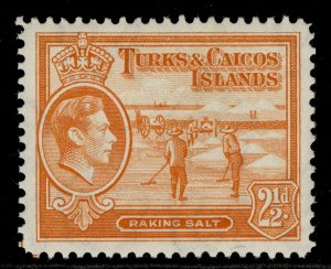 TURKS & CAICOS ISLANDS GVI SG199, 2½d yellow-orange, LH MINT. Cat £13.