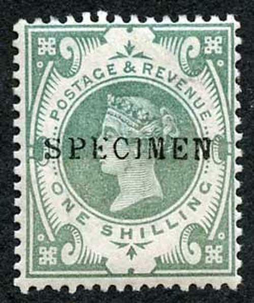 SG211s 1/- Jubilee Opt Specimen the colour has run possible due to an Experiment