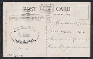 Canada - 1920 Quebec City, QC Card to Argentina