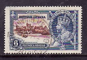 British Guiana-Sc#224- id2-used 6c KGV Silver Jubilee-1935-