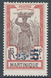 Martinique #122 MH 25c on 5fr Girl Bearing Pineapple