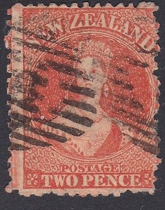 NEW ZEALAND 1862-73 FFQ 2d NZ wmk SG141 / CP A2v sound used cat NZ$1500.....H826