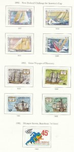 NEW ZEALAND #1085-1093 VF-MH 1992 AMERICAS CUP /GREAT VOYAGES /OLYMPIC GAMES