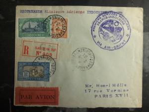 1931 Saigon Vietnam First Flight Cover to Paris France Air Orient 250 flown FFC