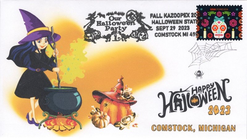 23-222, 2023, Kazoopex, Event Cover,  Pictorial  Postmark, Halloween, Comstock M