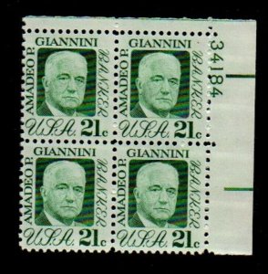 ALLY'S STAMPS US Plate Block Scott #1400 21c Amadeo Giannini [4] MNH F/VF [STK]