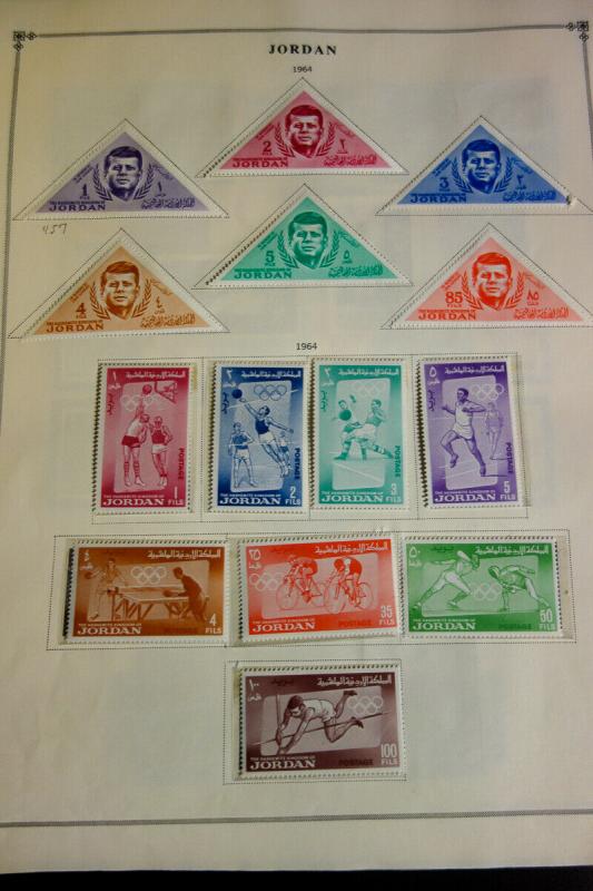 Jordan Stamp Collection Mostly Mint on Scott pages Valuable