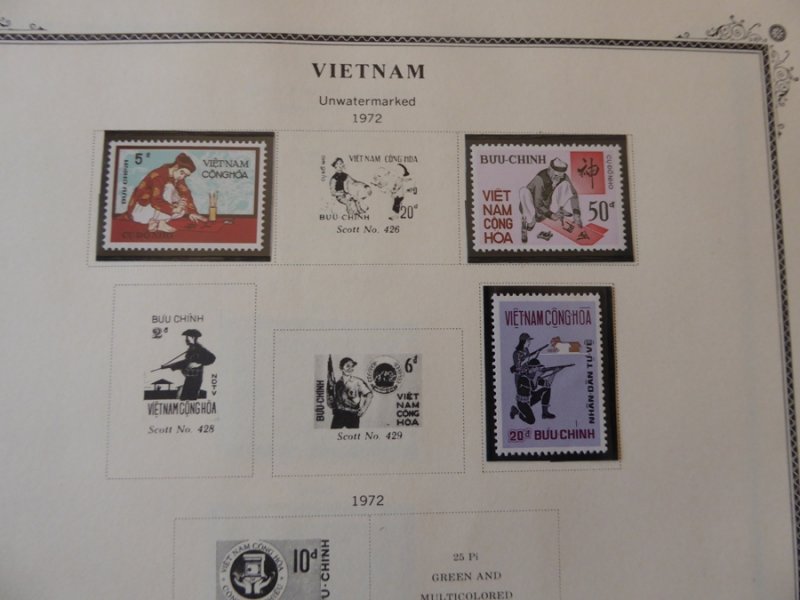 Vietnam 1963-1972 (MNH) Stamp Collection on Scott Spec Album Pages