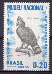 Brazil 1968 Sc# 1084  20c bright blue & black Harpy Eagle (1) Perforated MNH