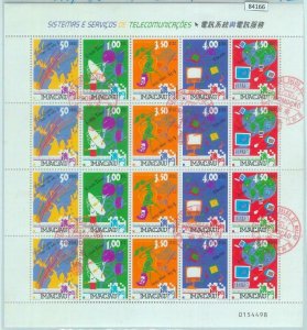 84166  - MACAO - STAMPS - COMMUNICATIONS  5 values 1999 - overprinted SPECIMEN