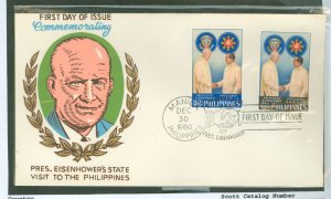 Philippines 823-824 Pres. Eisenhower's Visit to The Philippines 1st Day Cachet, Unaddressed