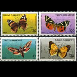 TURKEY 1987 - Scott# 2371-4 Butterflies Set of 4 NH