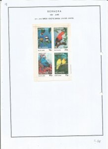 BERNERA -1981 - Exotic Birds -  Perf 4v Sheet - Mint L. Hinged - Private Issue