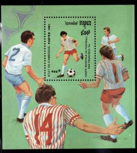 Cambodia Scott 1125 Soccer souvenir sheet MNH**