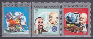 1992 Congo Brazzaville 1308-09,11 Satellites / Nobel laureates / Zeppelin