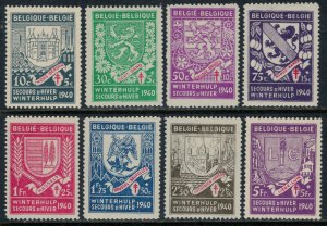 Belgium #B279a-b,d-i  CV $11.70