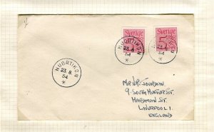 SWEDEN; 1954 Arctic POSTMARK Letter/Cover fine used, Nuortikon