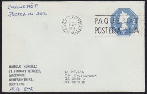 GB 1972 SS Nevasa ship cover - Southampton Paquebot........................B5520