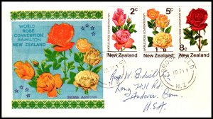 New Zealand 484-486 Roses Pen FDC