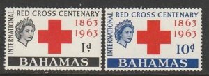 1963 Bahamas - Sc 183-4 - MNH VF - 2 single - Red Cross