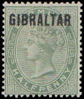 Gibraltar #1, Incomplete Set, 1886, Hinged