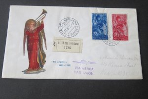 Vatican 1955 Sc 195-96 FDC