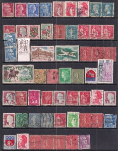 France Selection of 57 used stamps ( C1500 )