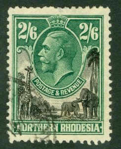 SG 12 Northern Rhodesia 1925. 2/6 black & green. Very fine used CAT £18