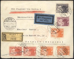 Austria 1931 Vienna Flight Flugpost Airmail Cover  Berlin Germany 110608