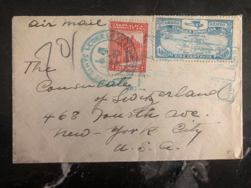 1920s Dominican Republic Diplomatic Cover To Swiss Consulate In New York Usa