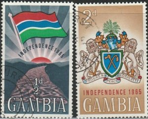 Gambia,  #206/207 Used From 1965