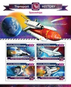 Maldives - 2015 Spaceships - 4 Stamp Sheet - 13E-244