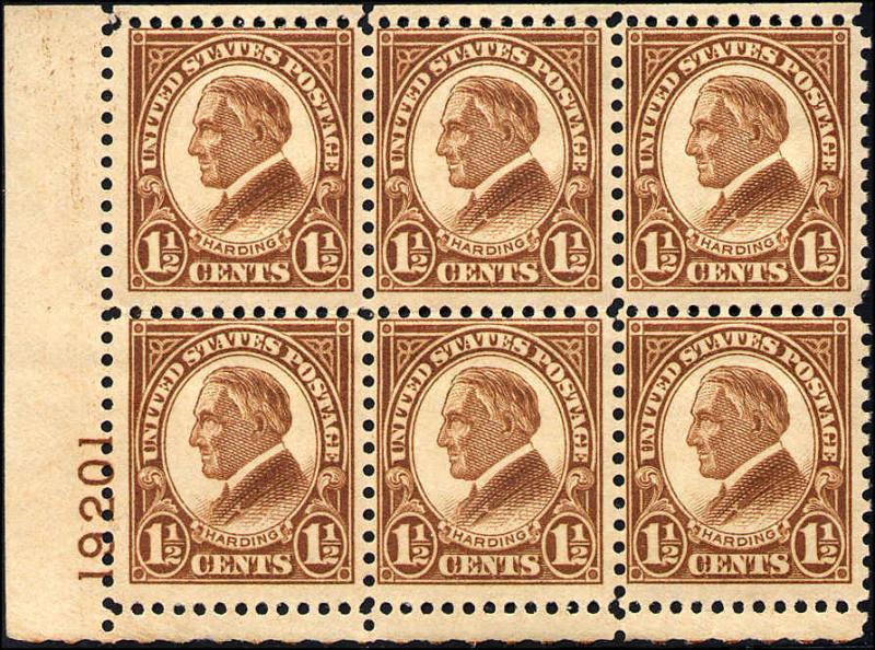 1927 US Stamp #633 A156 1.5c Mint NH Plate Block of 6 Catalogue Value $120