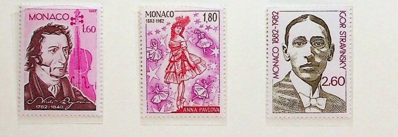 MONACO Sc 1346-48 NH ISSUE OF 1982 - MUSIC