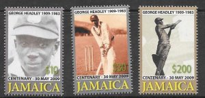 JAMAICA SG1157/9 2009 GEORGE HEADLEY MNH
