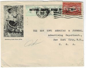 Costa Rica 1938 San Jose cancel on Official ad cover to the U.S., Scott O81