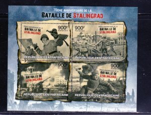 CENTRAL AFRICAN REPUBLIC 2013 BATTLE OF STALINGRAD MINT VF NH O.G M/S (1CA)