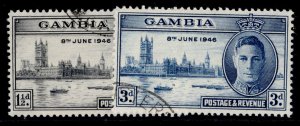 GAMBIA GVI SG162-163, 1946 VICTORY set, FINE USED.