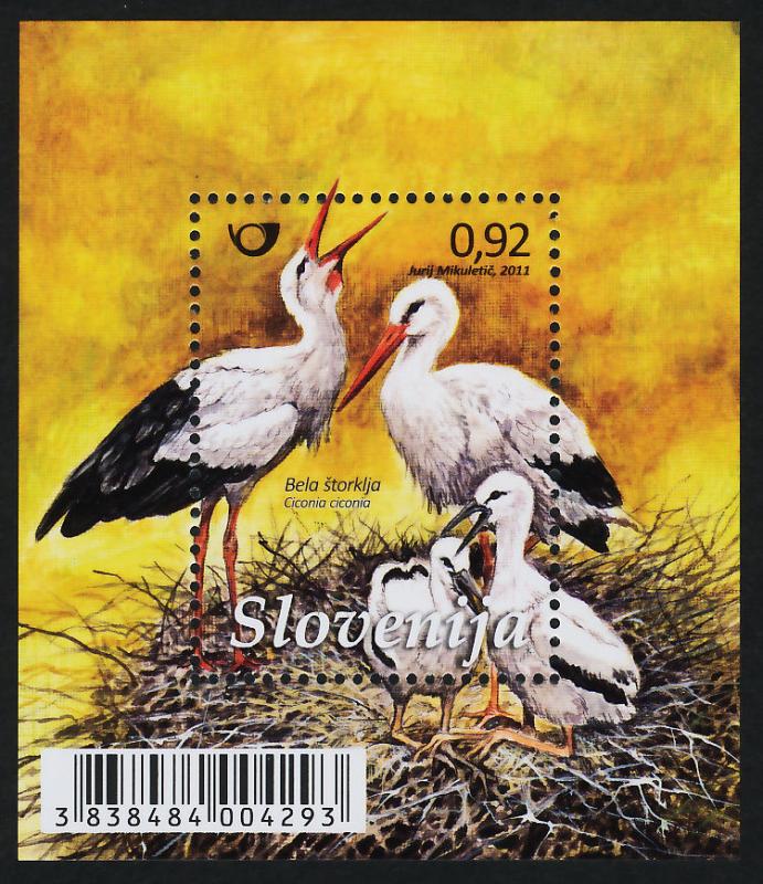 Slovenia 900 (MI911) MNH Birds, White Stork