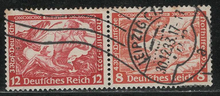 Germany Scott # B54, B53, used, se-tenant, Mi# W55