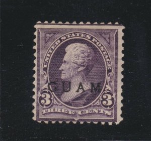 US Guam 3 3c Jackson Mint Fine OG H w/ Overprint SCV $140